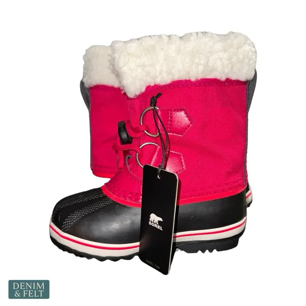 NEW Sorel Yoot Pac Nylon Snow Boots Kids Waterproof Insulated Winter Pink Size 9